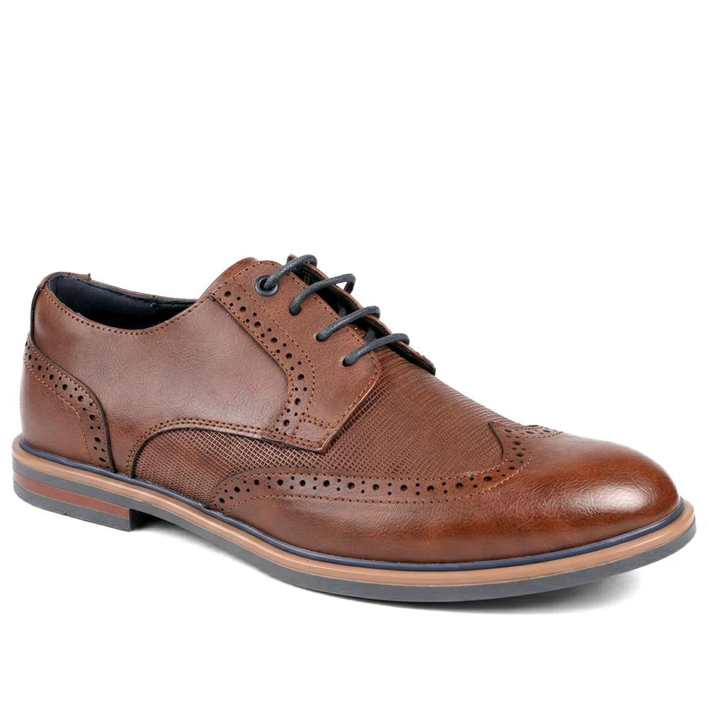 Wide Fit Smart Lace Up Brogues - JIAHU43002 / 329 333 - Tan