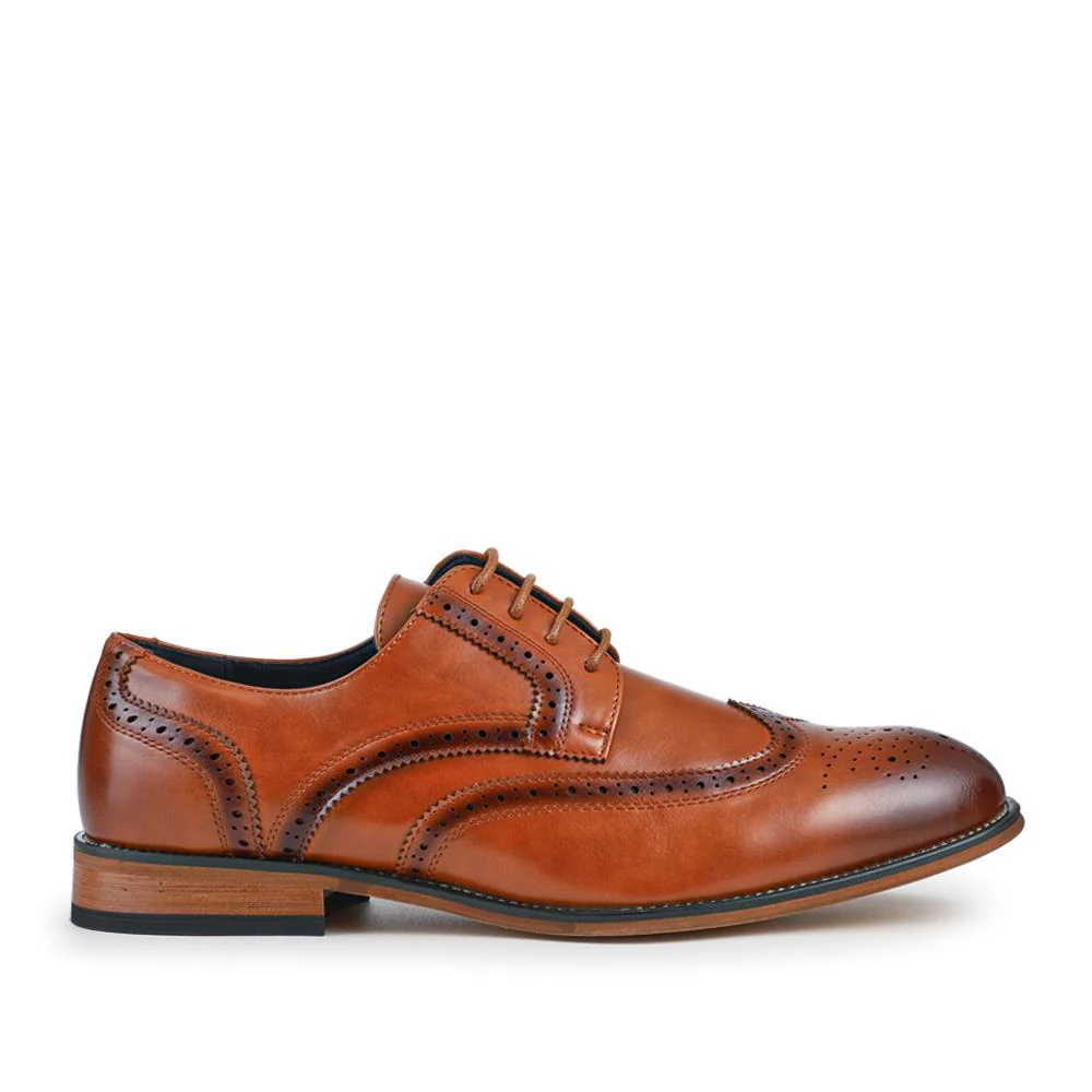 Wide Fit Smart Lace-Up Shoes - XINGH42001 / 327 938 - Tan - Image 2