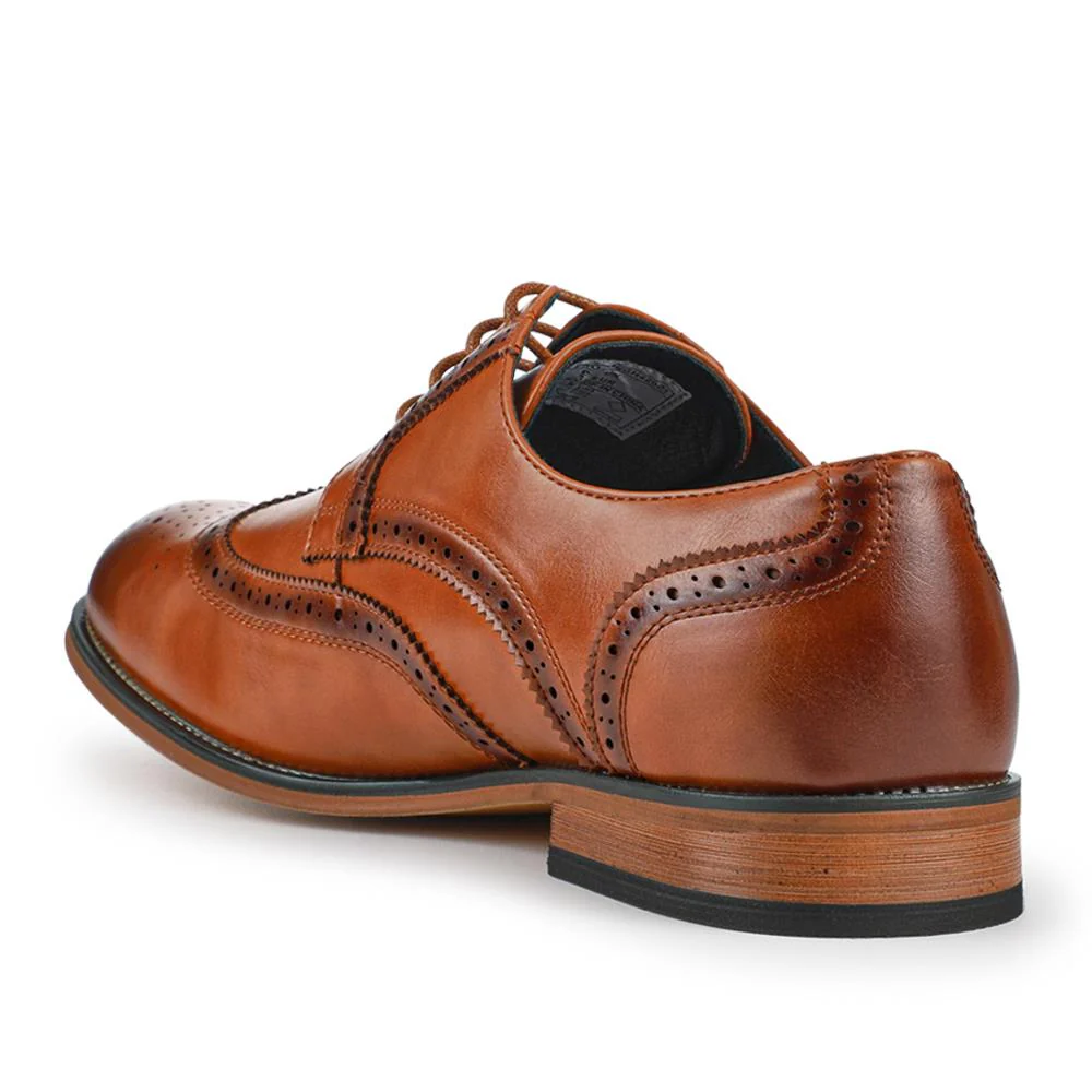 Wide Fit Smart Lace-Up Shoes - XINGH42001 / 327 938 - Tan - Image 3