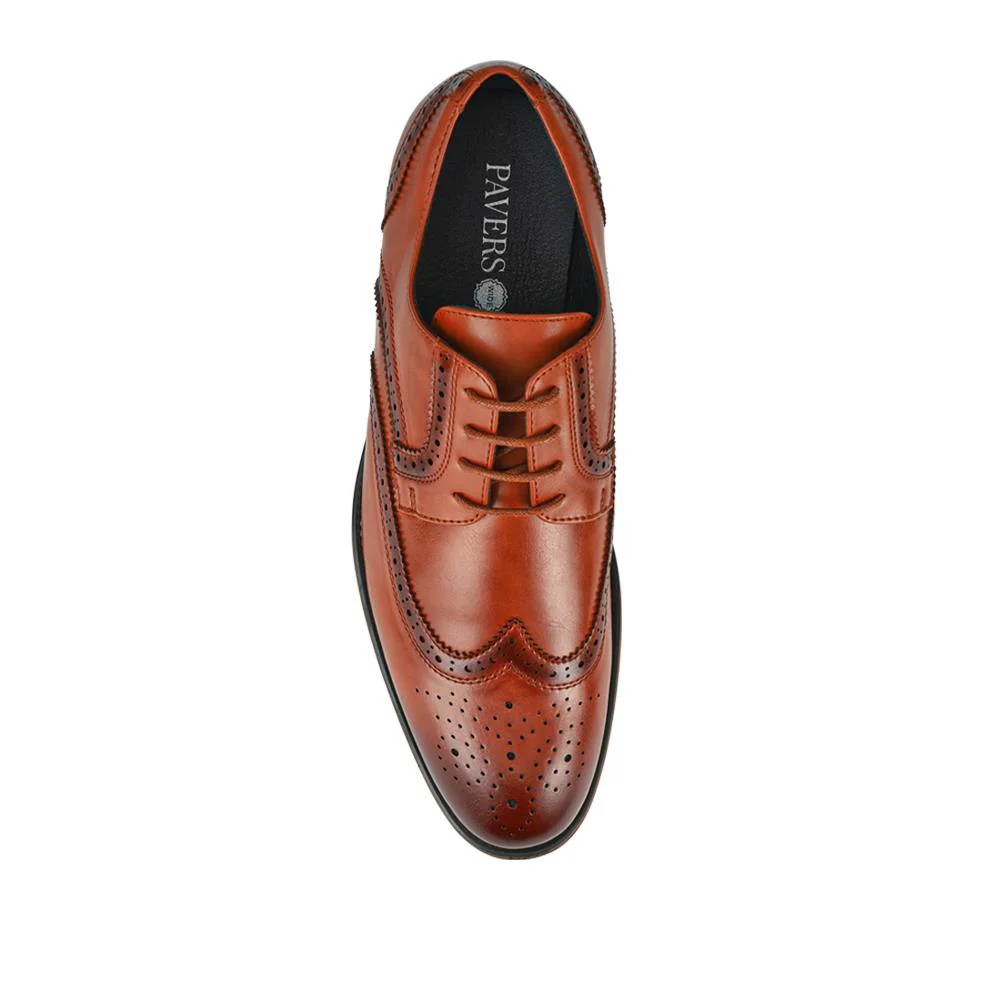 Wide Fit Smart Lace-Up Shoes - XINGH42001 / 327 938 - Tan - Image 4