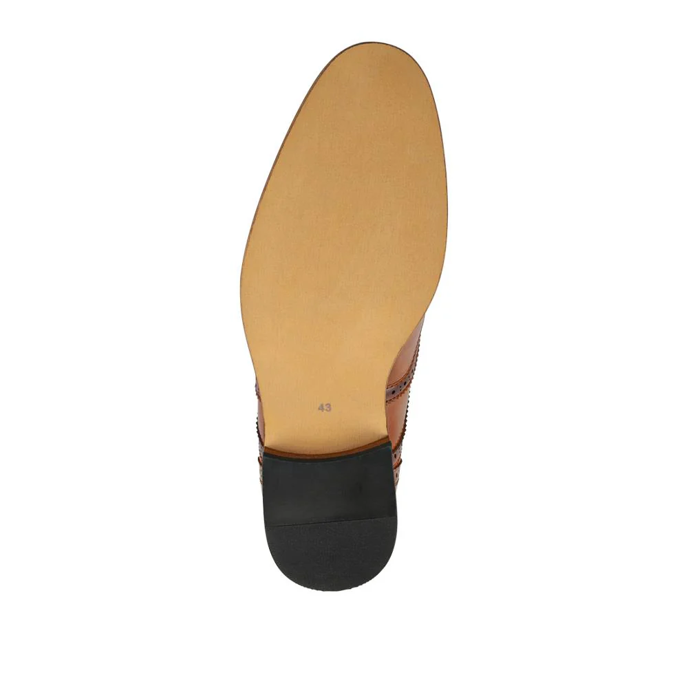 Wide Fit Smart Lace-Up Shoes - XINGH42001 / 327 938 - Tan - Image 6