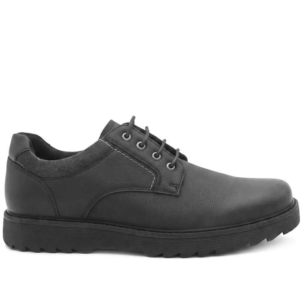 Wide Fit Smart Lace Up Shoes - XINGH44007 / 330 041 - Black - Image 3