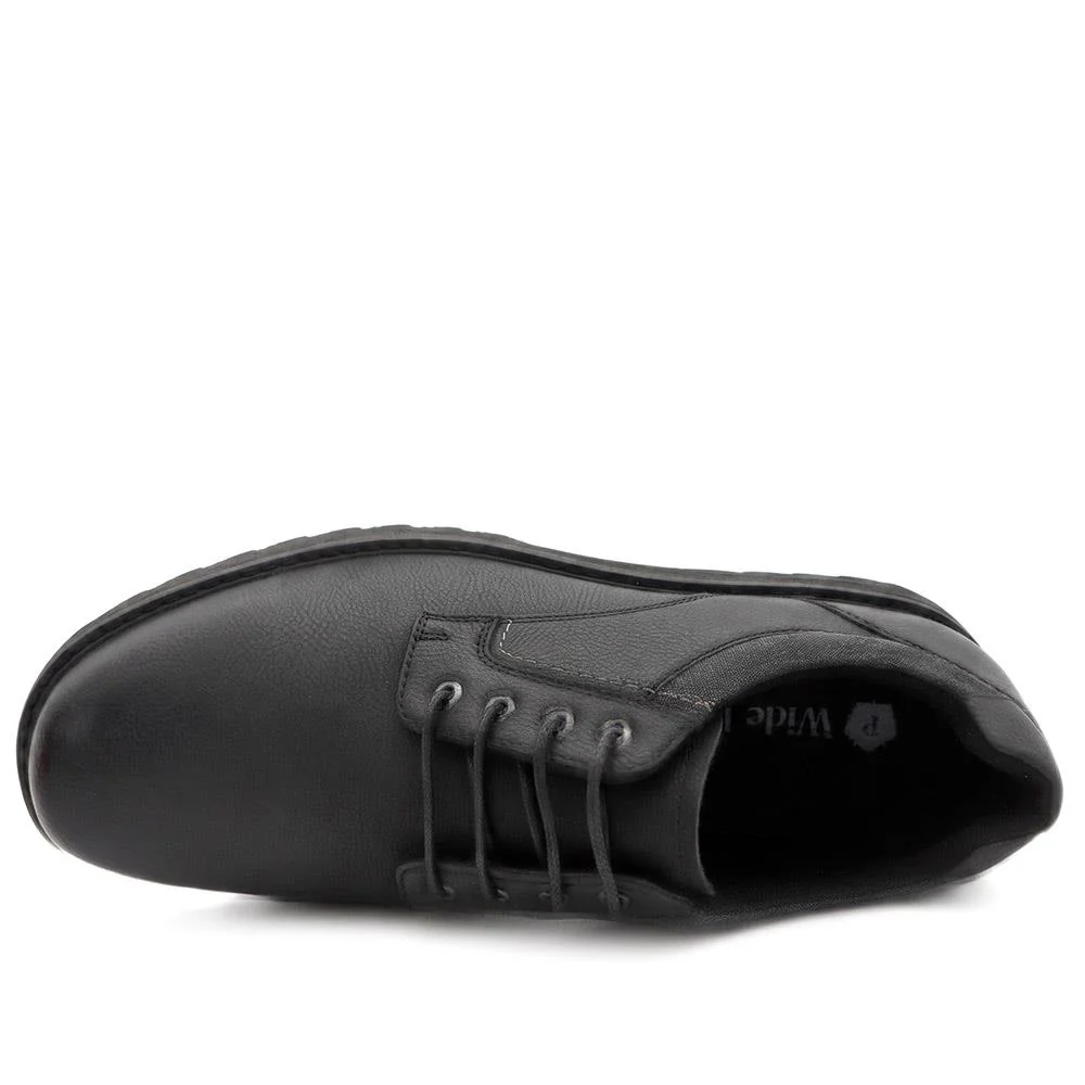 Wide Fit Smart Lace Up Shoes - XINGH44007 / 330 041 - Black - Image 5