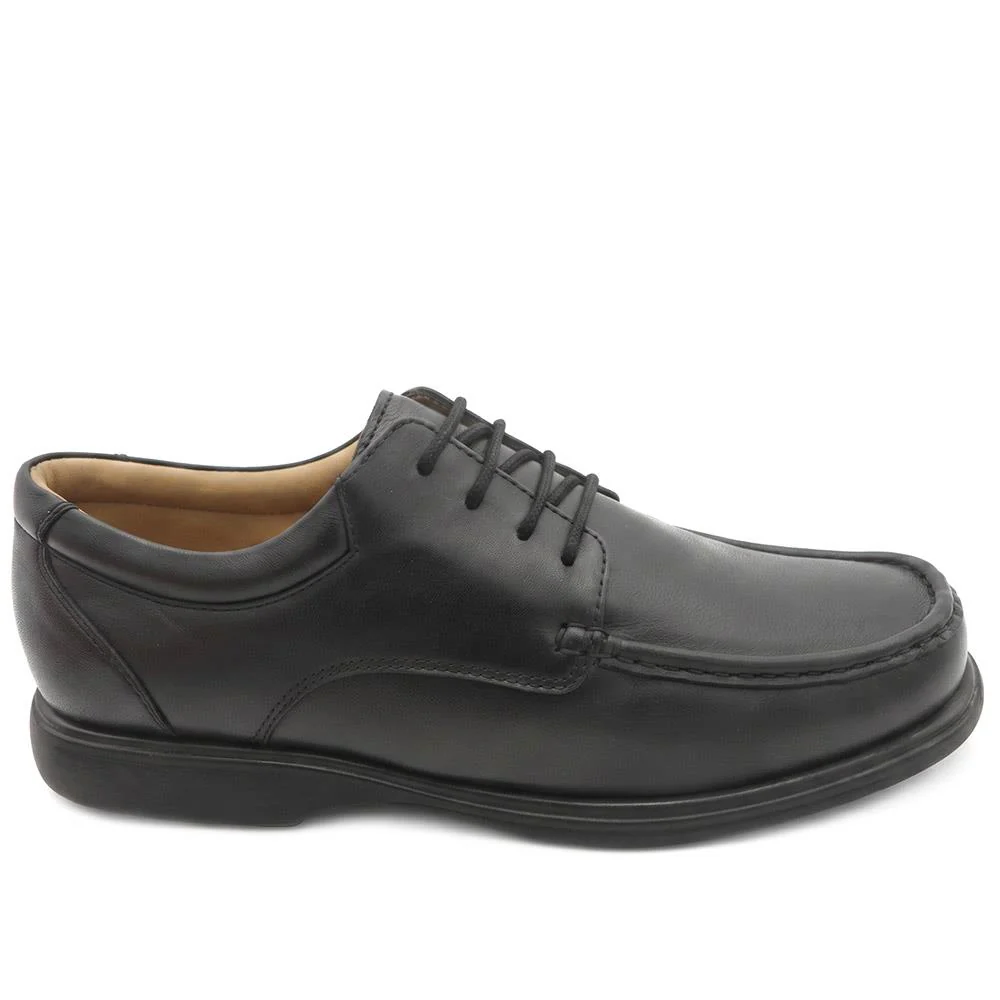 Wide Fit Smart Leather Lace Up Shoes - MOEN43011 / 329 584 - Black - Image 3