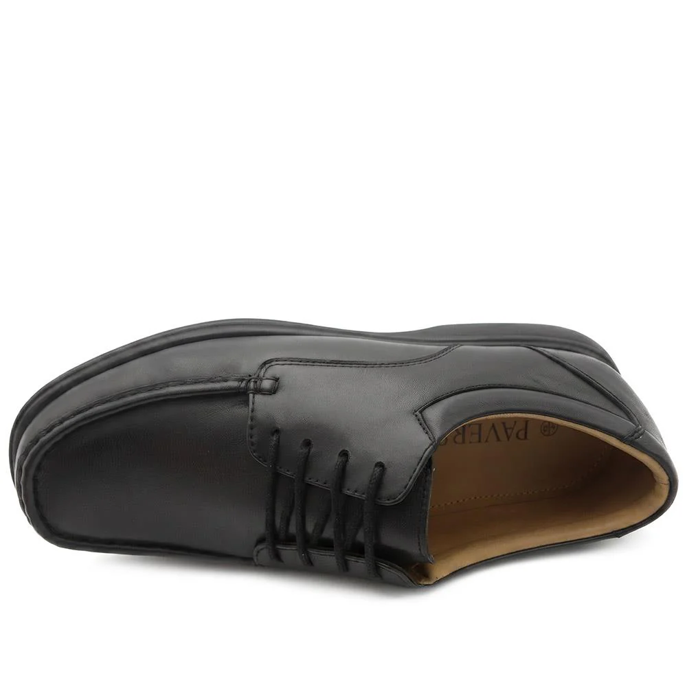 Wide Fit Smart Leather Lace Up Shoes - MOEN43011 / 329 584 - Black - Image 5
