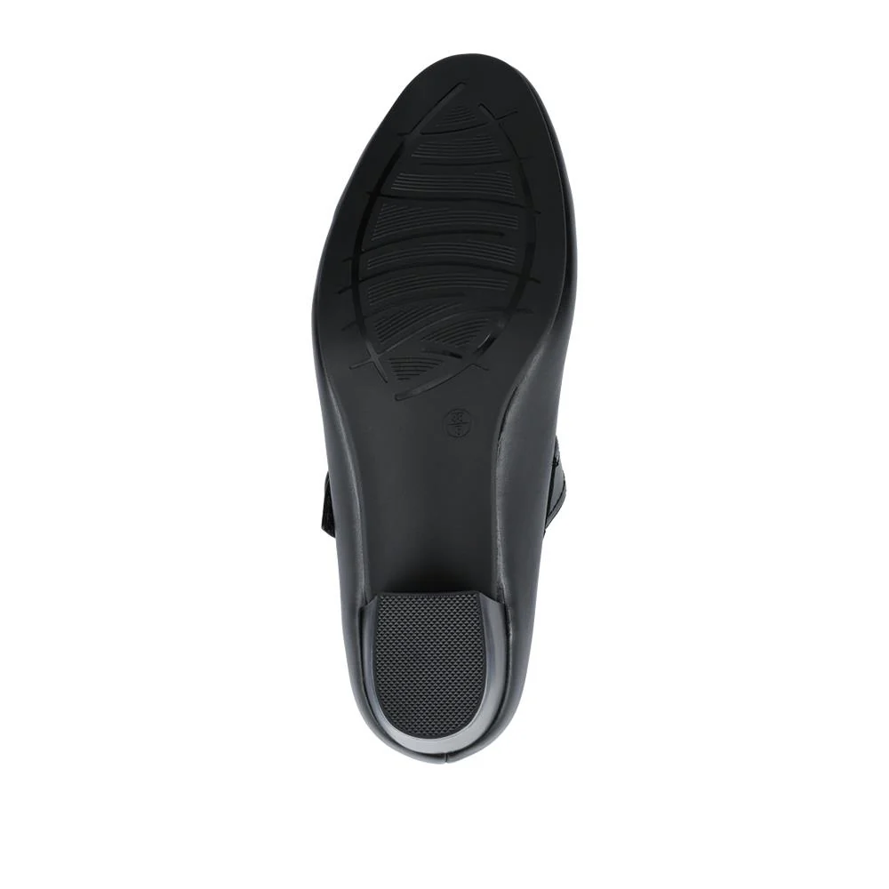 Wide Fit Touch-Fasten Heeled Mary Janes - WK42001 / 327 952 - Black - Image 6