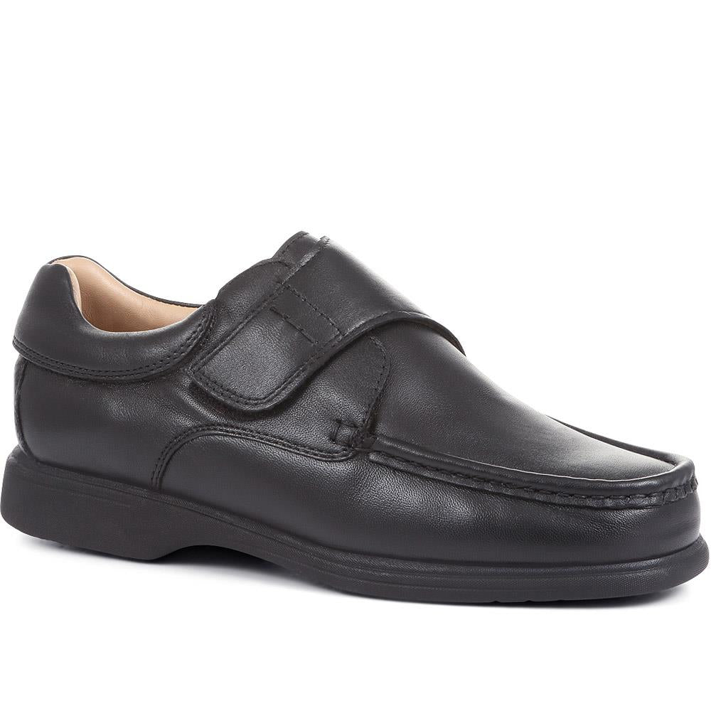 Wide Fit Touch-Fasten Leather Shoes - NAP35023 / 322 484