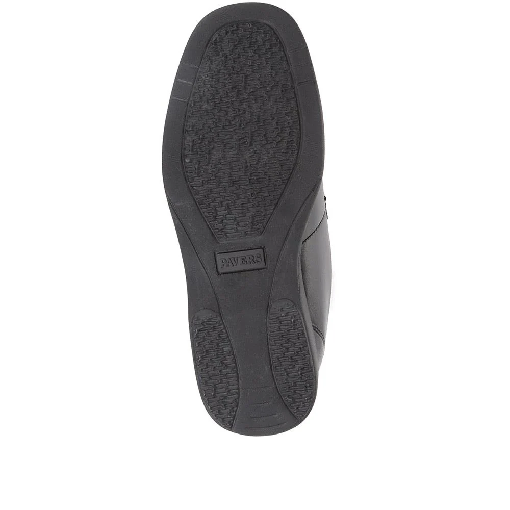 Wide Fit Touch-Fasten Leather Shoes - NAP35023 / 322 484 - Black - Image 4