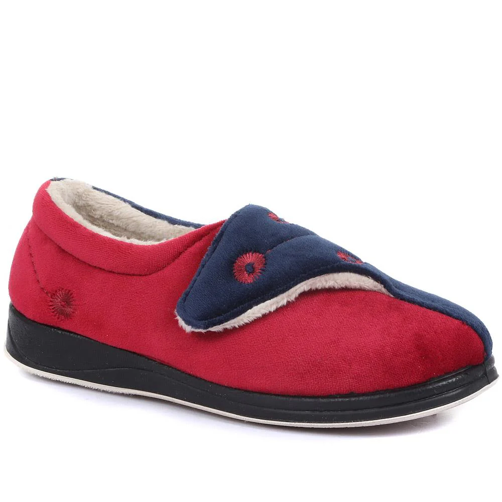 Wide Fit Warm Antibacterial Slippers - QING32015 / 319 076