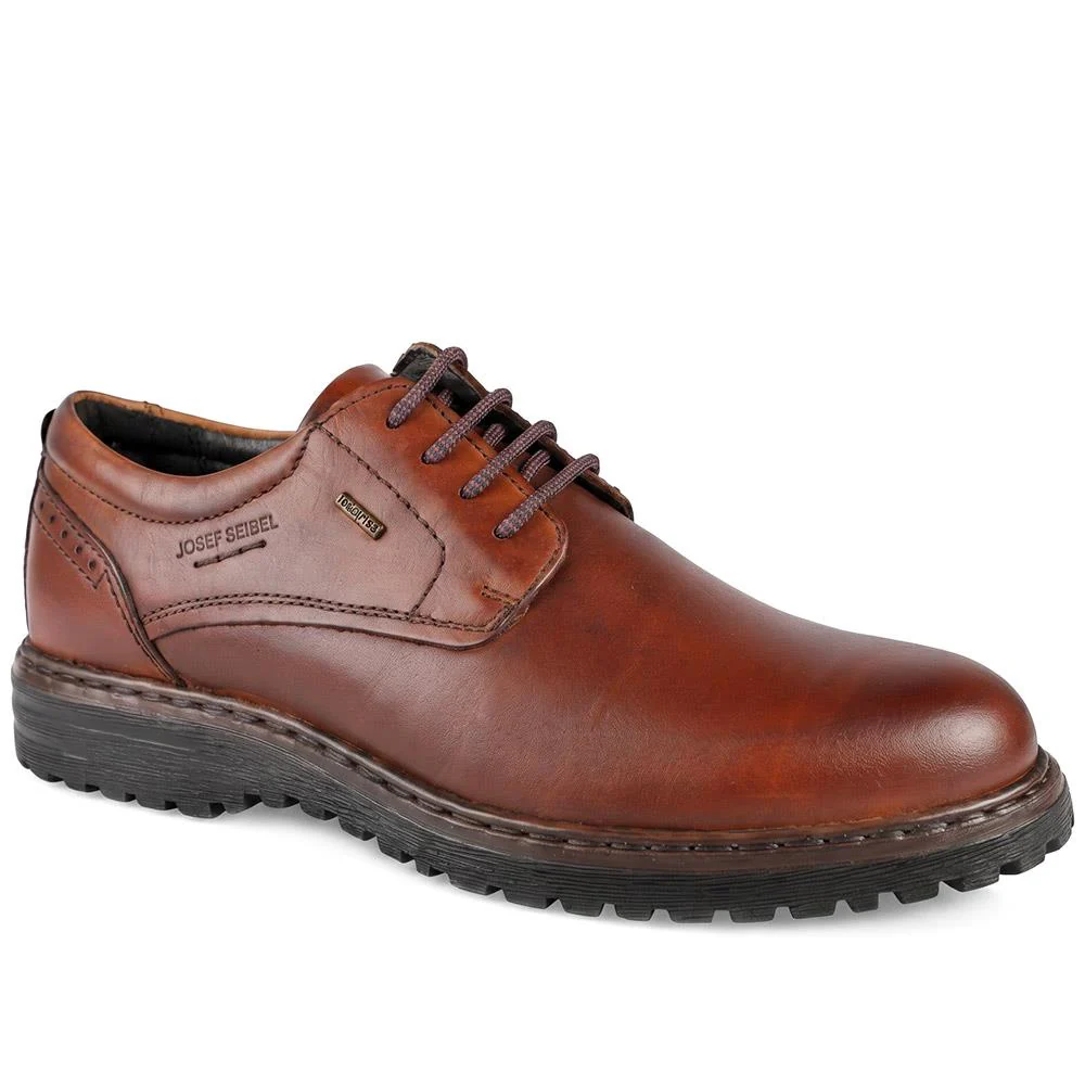 Wide-Fit Water-Resistant Leather Shoes - JOSEF41510 / 327 050 - Cognac