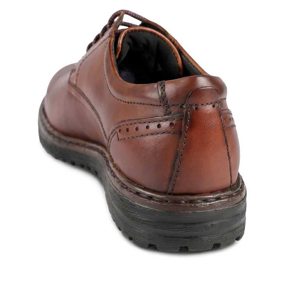 Wide-Fit Water-Resistant Leather Shoes - JOSEF41510 / 327 050 - Cognac - Image 3