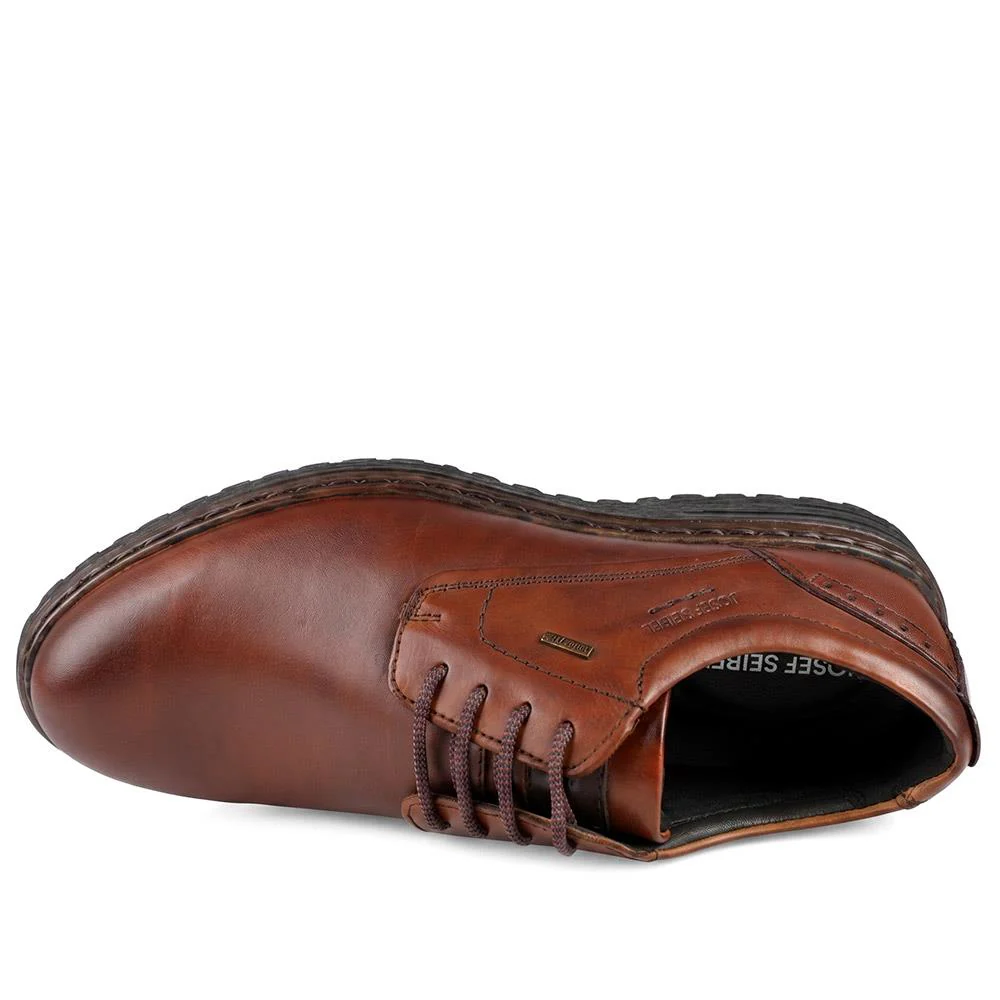 Wide-Fit Water-Resistant Leather Shoes - JOSEF41510 / 327 050 - Cognac - Image 4