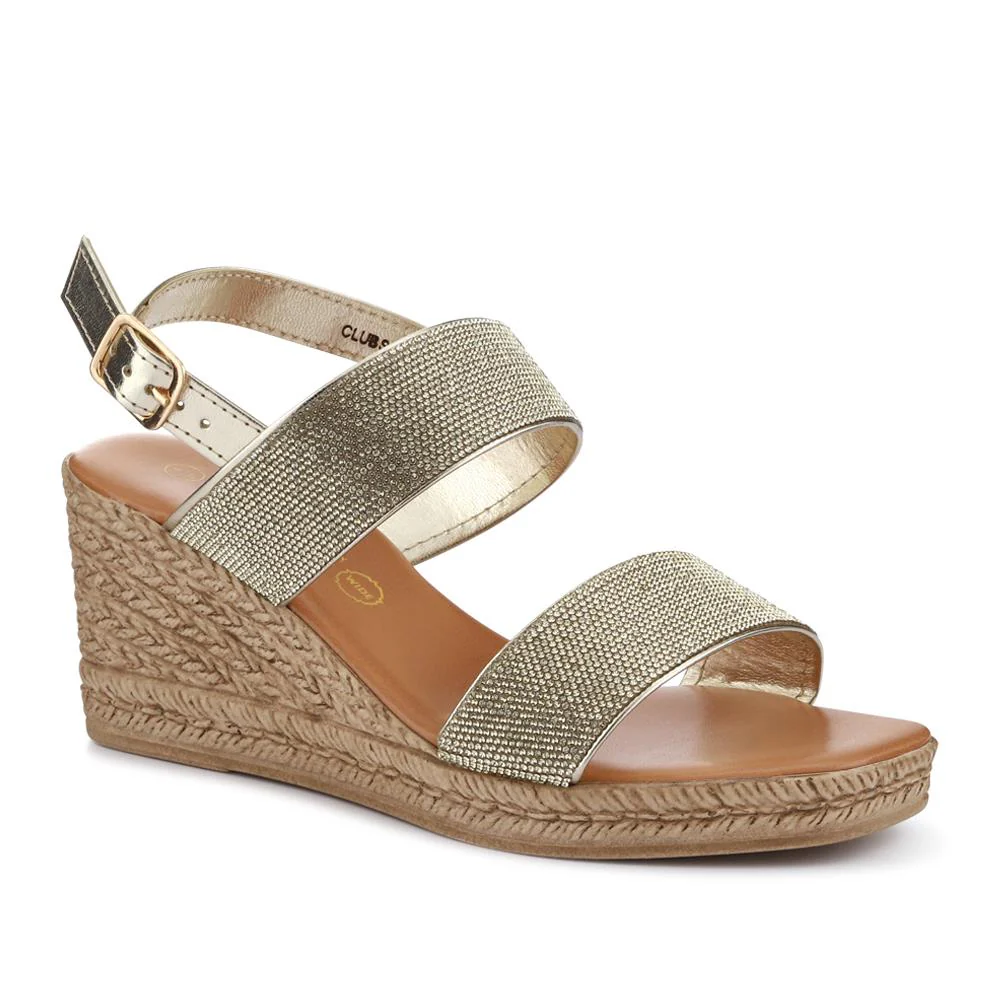 Wide Fit Wedge-Heeled Espadrilles - CLUBS41001 / 326 851