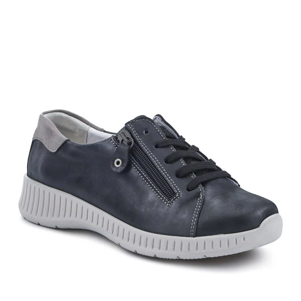 Wide-Fit Zip-Fastening Trainers - HORNSEA / 327 209 - Black