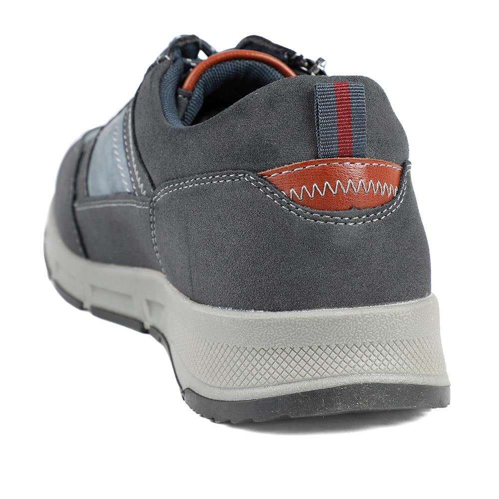 Wide Fit Zip & Lace Fasten Casual Trainers - WBINS42069 / 327 866 - Navy - Image 4