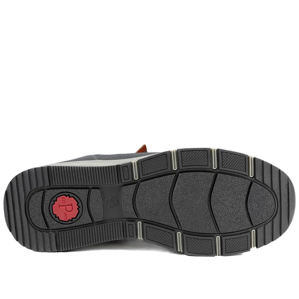 Wide Fit Zip & Lace Fasten Casual Trainers - WBINS42069 / 327 866 - Navy - Image 7