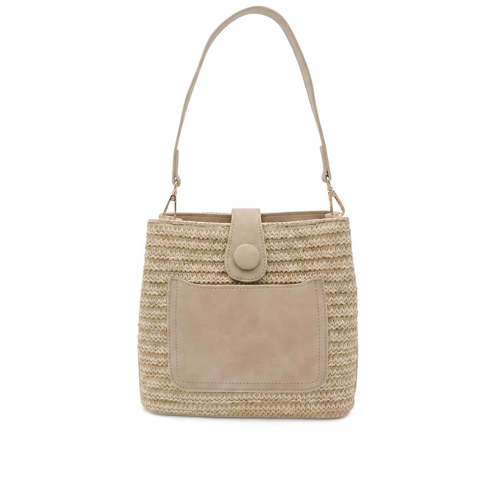 Woven Shoulder Bag with Faux Leather Trim - RIM43000 / 329 297 - Image 4