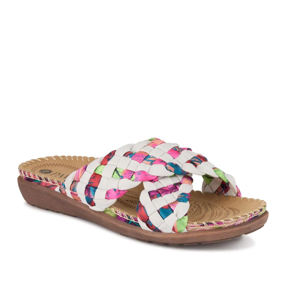 Woven Upper Mule Sandals - BAIZH41042 / 327 274 - White Multi