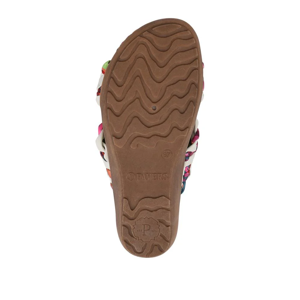 Woven Upper Mule Sandals - BAIZH41042 / 327 274 - White Multi - Image 5