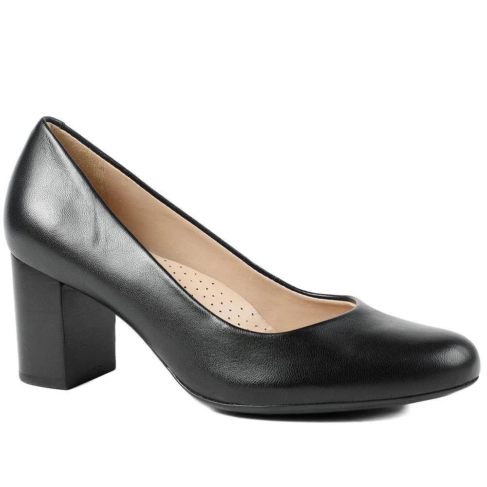 Xantara Leather Block Heel Court Shoes - XANTARA / 329 422