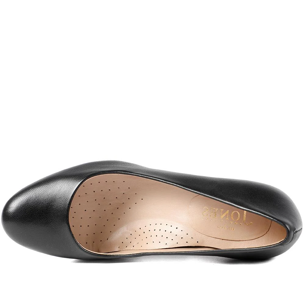 Xantara Leather Block Heel Court Shoes - XANTARA / 329 422 - Black Leather - Image 4