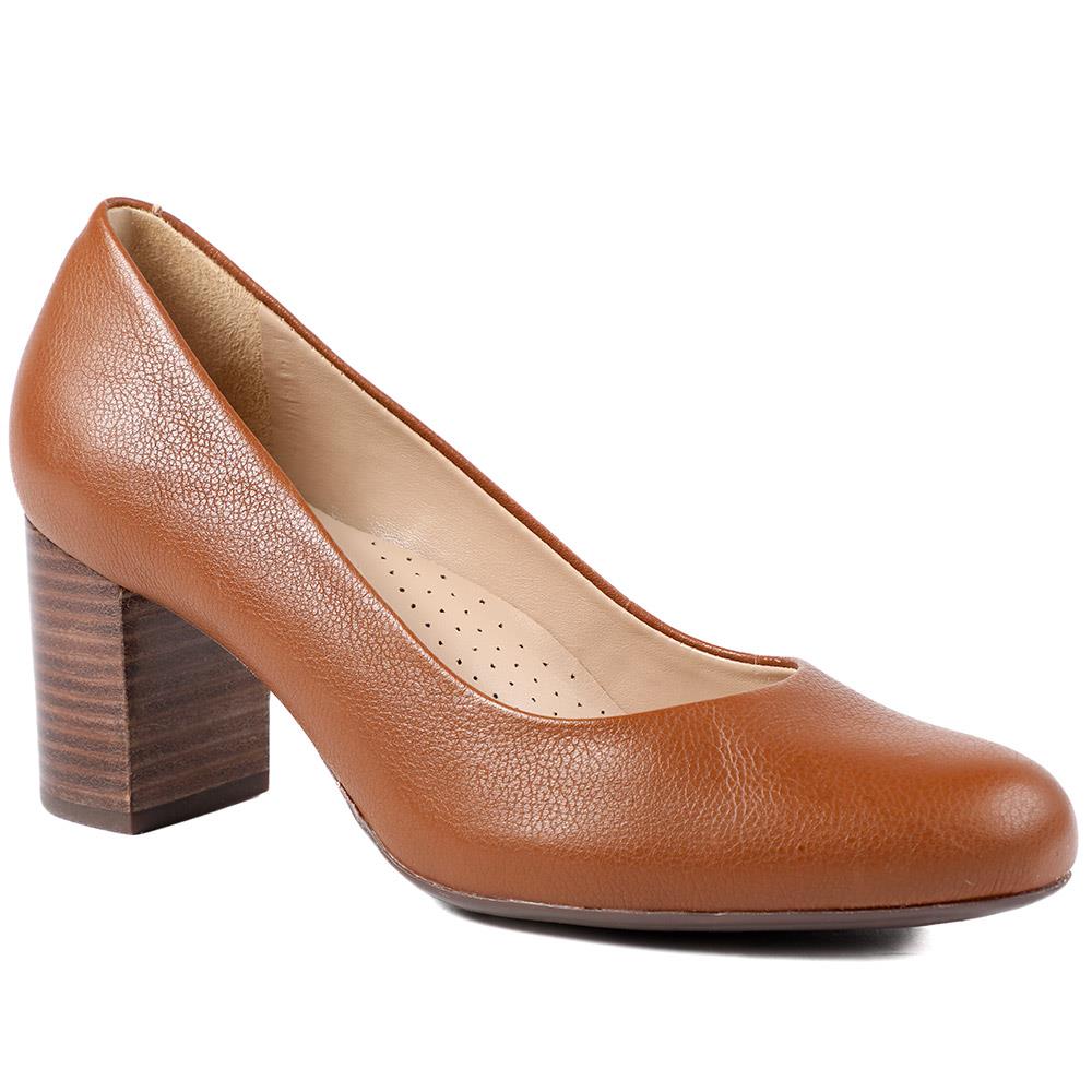 Xantara Leather Block Heel Court Shoes - XANTARA / 329 422
