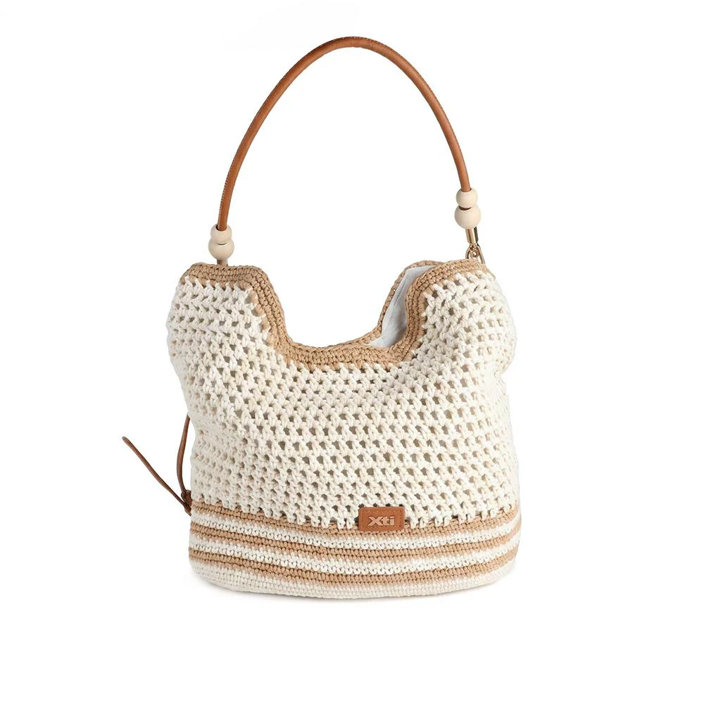 XTI Clip Close Knitted Handbag - XTI44003 / 330 467 - Camel