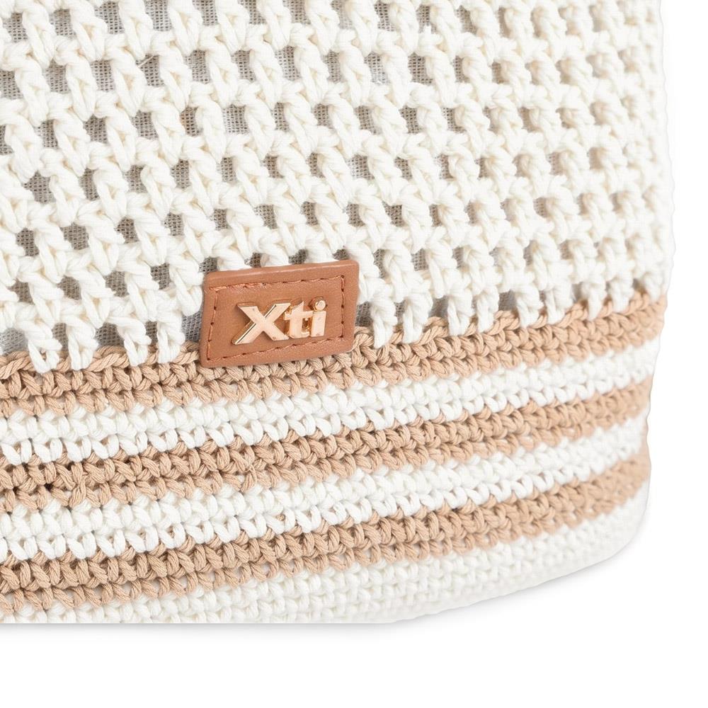 XTI Clip Close Knitted Handbag - XTI44003 / 330 467 - Camel - Image 6