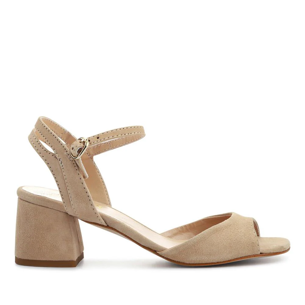 Ymilia Tall Leather Court Shoes - YMILIA / 327 350 - Beige Suede - Image 2
