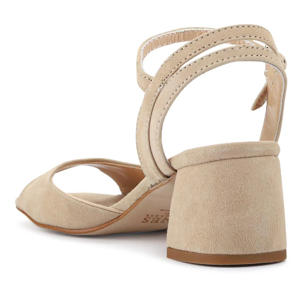 Ymilia Tall Leather Court Shoes - YMILIA / 327 350 - Beige Suede - Image 3