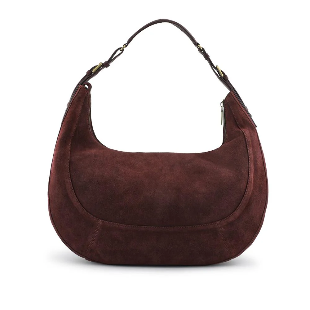 Ysabelle Leather Slouch Bag - YSABELLE / 324 555 - Burgundy - Image 2
