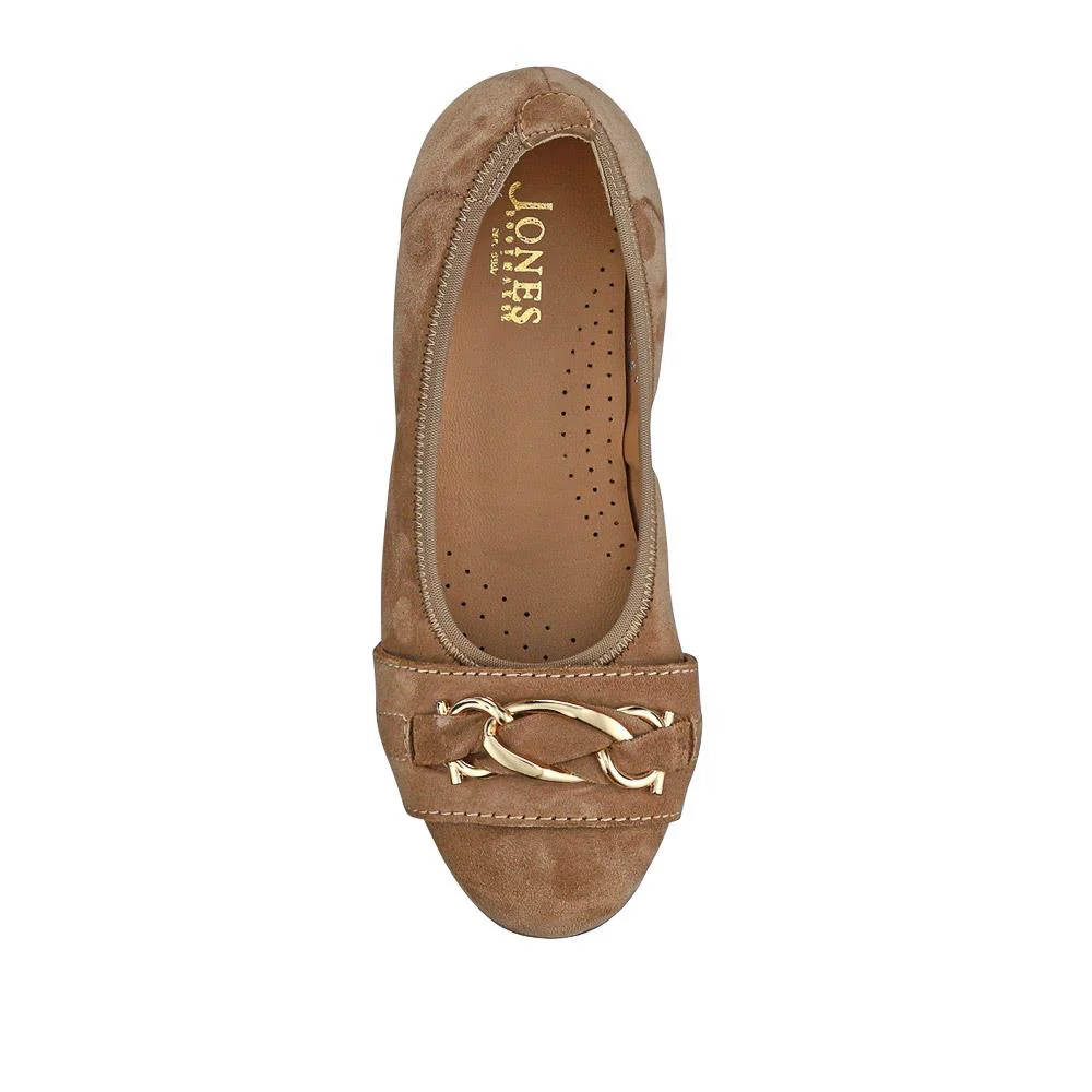 Yvette Leather Wide-Fit Ballet Pumps - YVETTE / 326 959 - Beige Suede - Image 4