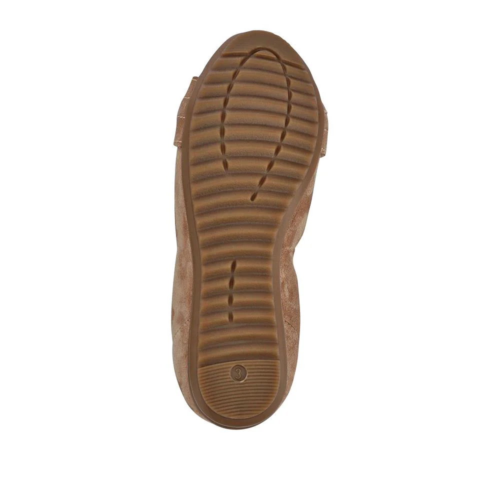Yvette Leather Wide-Fit Ballet Pumps - YVETTE / 326 959 - Beige Suede - Image 6