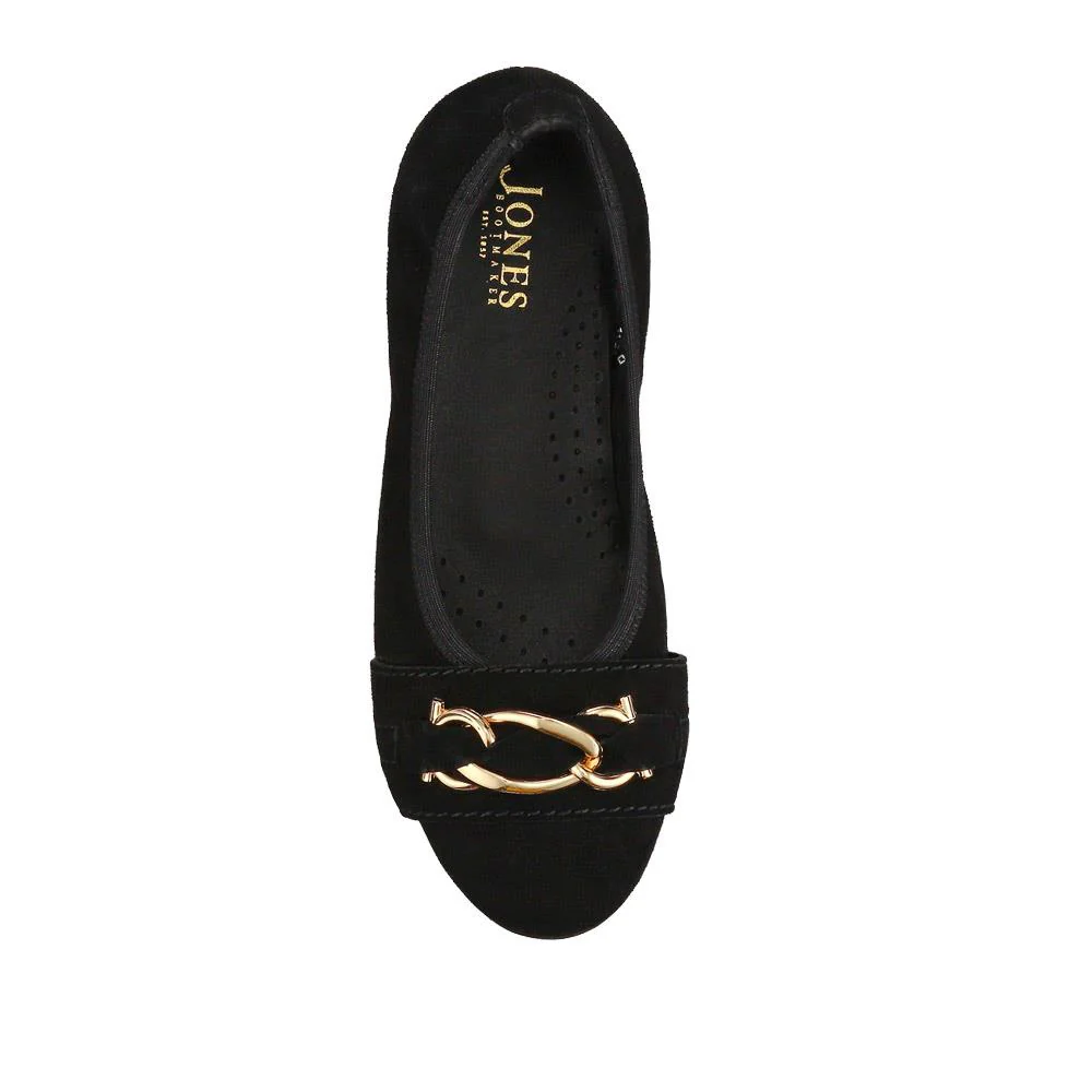 Yvette Leather Wide-Fit Ballet Pumps - YVETTE / 326 959 - Black Suede - Image 4