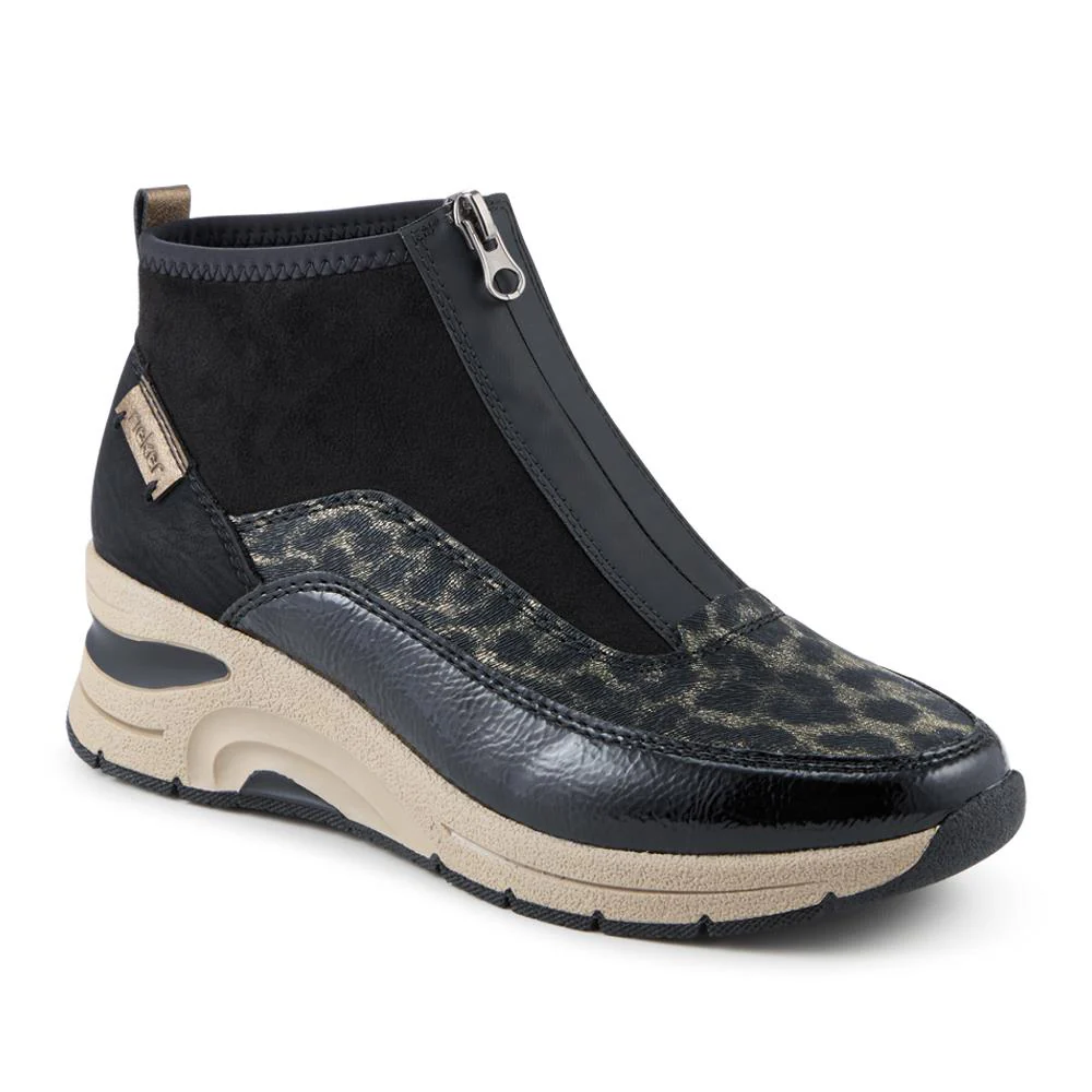 Zip-Up Chunky Ankle Boots - RKR40506 / 325 663 - Black Multi
