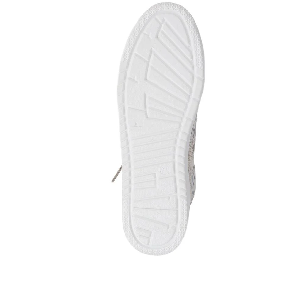 Zip Up Chunky Platform Trainers - WBINS35156 / 321 796 - White Floral - Image 4
