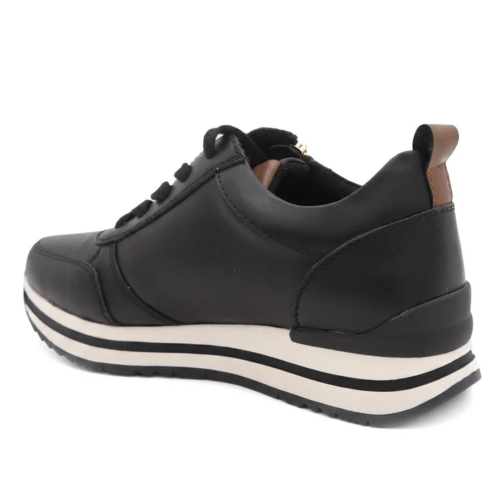 Zip-Up Laced Trainers - WBINS39070 / 325 159 - Black - Image 3