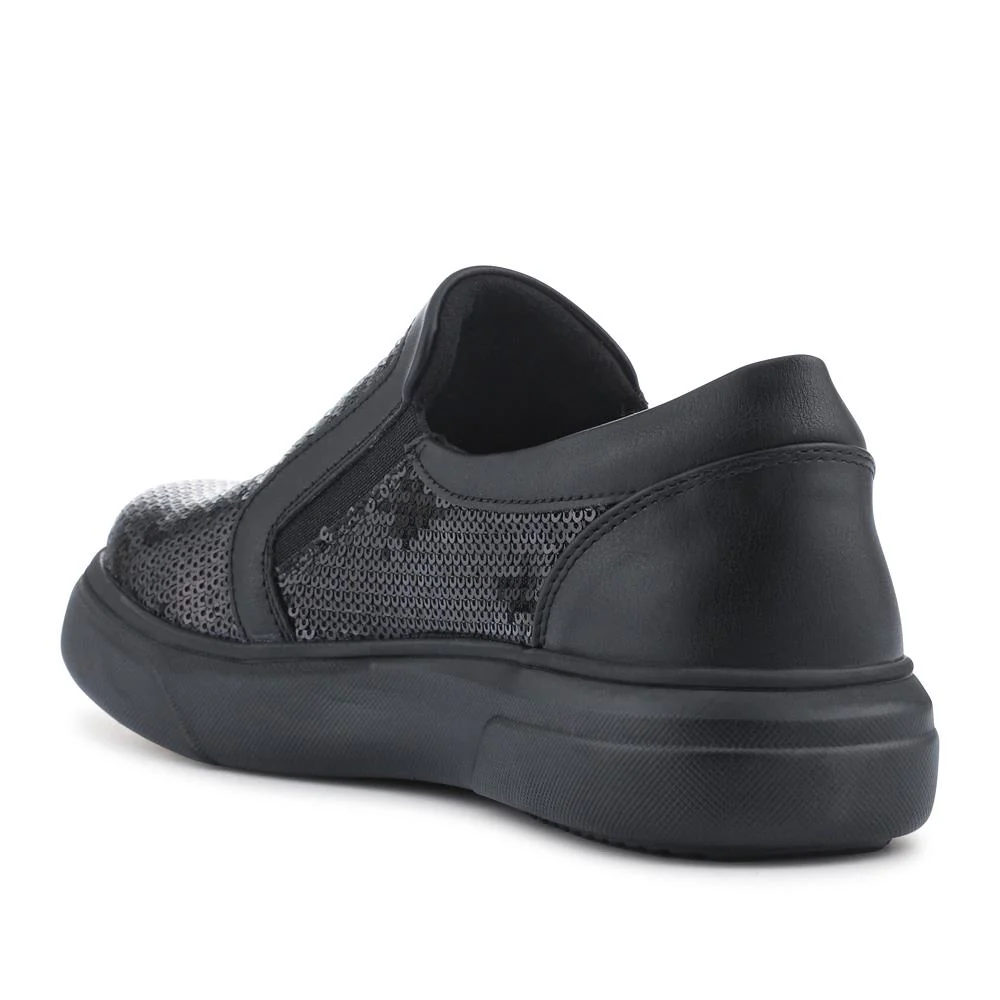 Zip-Up Slip-On Shoes - WBINS42044 / 328 062 - Black Sparkle - Image 3