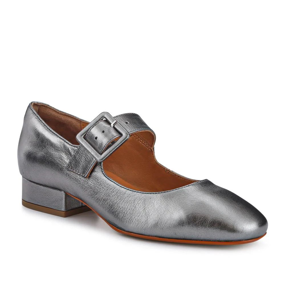 Zuri Leather Mary Janes - ZURI / 327 553 - Pewter